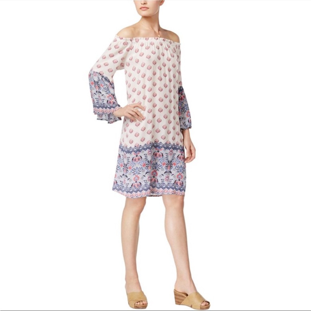 Style & Co casual tunic maxi multicolor dress boho‎ size Small